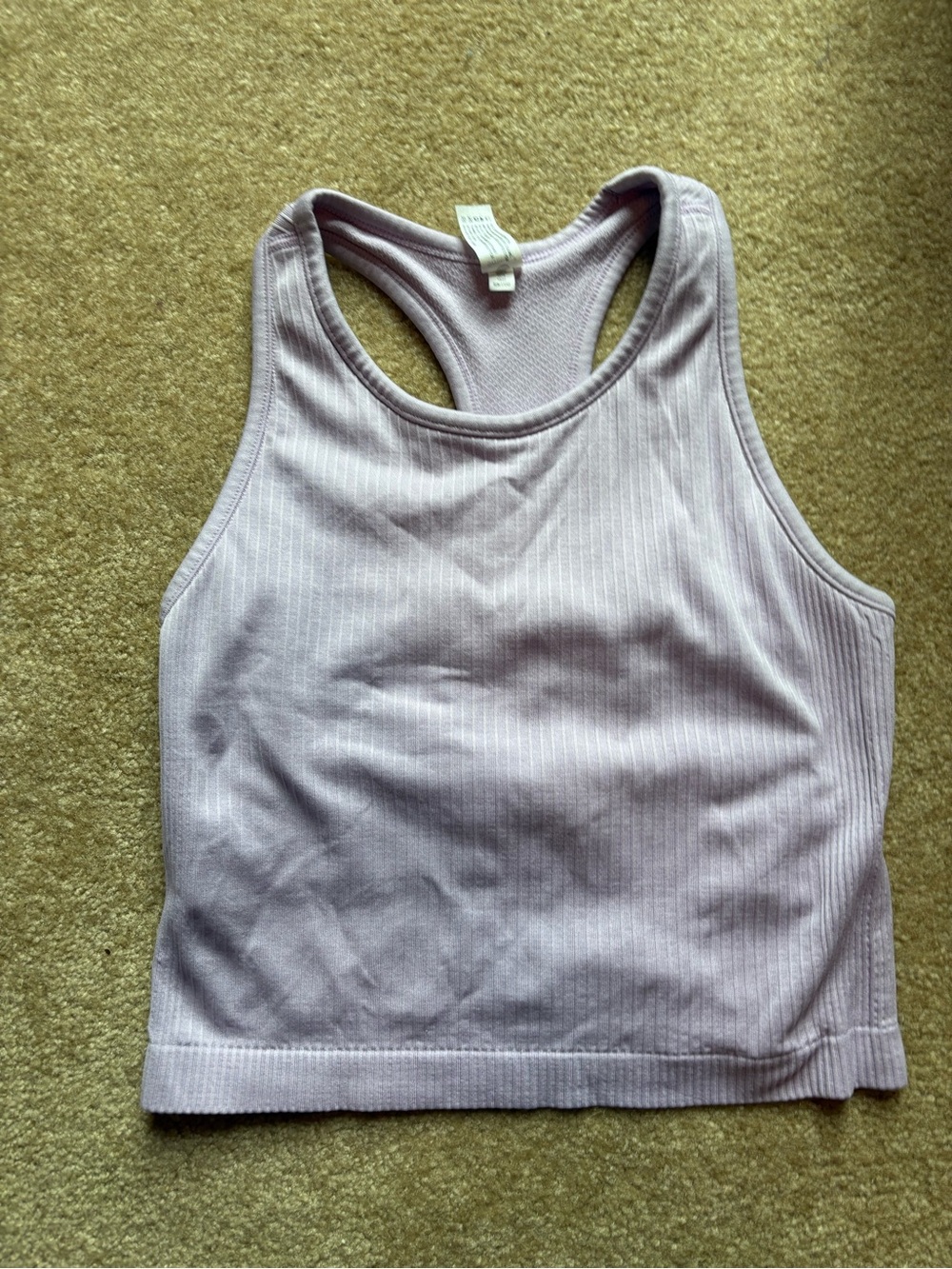 90 Degree By Reflex Light Lavender Ribbed Racerback Tank